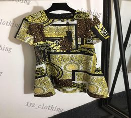 t shirts dress for women 2022ss short sleeve dresses tshirts elegant party skirts summer designer lady loose style golden Colour s1800146