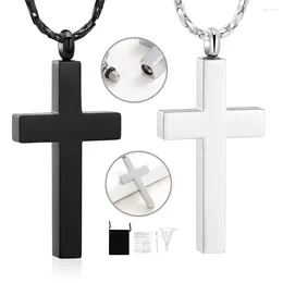 Pendant Necklaces Cross Cremation Necklace For Human/Pet Ashes Stainless Steel Locket Urn Keepsake