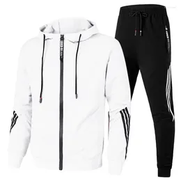 Men's Tracksuits Brand Men Tracksuit 2 Pieces Winter Jacket Casual Zipper Jackets Sportswear Pants Sweatshirt Sports Suit Sets Clothing