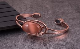 Magnetic Bracelet Copper Benefits Brown Crystal Sun Moon Copper Magnetic Bracelet Arthritis Health Energy Bracelets Bangles8124543