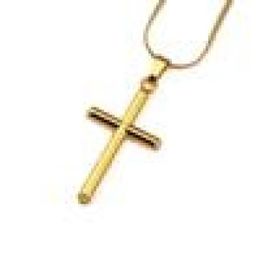 Mens Gold Silver Charm Cross Pendant Necklace Hip Hop Jewelry Fashion Stainless Steel Chain Jesus Necklaces For Men Women6899940