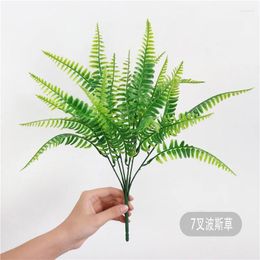 Decorative Flowers 7 Artificial Lifelike Large Silk Fern Green Home Decoration Suitable For Office Bedroom Fall Bouquet