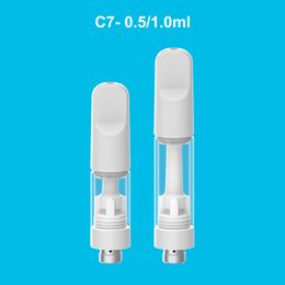 Best 0.5ml 1.0ml Full Ceramic Carts Bulb Pyrex Fat Glass Cartridge Vape Oil Atomizer Manufacturer Supplier 510 Thread Battery for Thick oil USA Warehouse CA CZ Canada