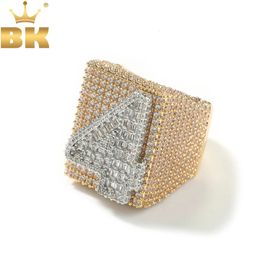 TBTK Custom Mens Ring Personalized Big Baguettecz Letters Numbers Full Iced Out Cubic Zirconia Party Ring Hiphop Rapper Jewelry 240508