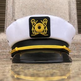 Berets Adult Navy Hat For Men Women Yacht Military Hats Boat Ship Sailor Captain Costume Adjustable Cap Marine Admiral