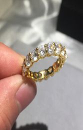 Brand 925 SILVER Gold PAVE SETTING diamond painting full Ring ETERNITY BAND ENGAGEMENT WEDDING Stone Rings Size 56789105618778