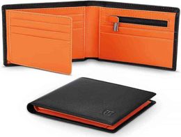 HBP Teehon Genuine Leather Wallet Men Slim Rfid Purse Card Holder Coin Pocket Id Window Minimalist Wallets 2208201581182