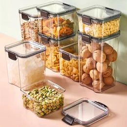 Storage Bottles Airtight Food Container Set With Lid Moisture-proof Transparent Sealed Dispenser Stackable Refrigerator Box