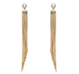 Pearl Long Tassel Drop Earrings Natural Pearl Drop Earring Dangle Hanging Earring For Women2721180
