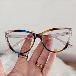 Sunglasses Retro Cat Eye Anti-UV Blue Rays Glasses Flat Mirror Eyewear Transparent Frame Women Girls Ultra-light Myopia