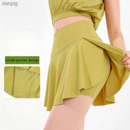 Skirts Outdoor Vibrant Sports Tennis Skirts Women Fitness Workout Short Skirt High Waisted Active Ruffle with Liner Sportswear Y240508