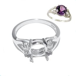 Cluster Rings Beadsnice Sterling Silver 925 Fine Jewellery Round Accessories Diy Semi Mount Gem Ring Setting Diamond Wedding 283O