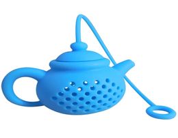 Silicone Teapot Shape Tea Filter Safely Cleaning Infuser Reusable Tea Coffee Strainer Tea Leaks Colorful Brew Bag Kitchen Tools DB2902813