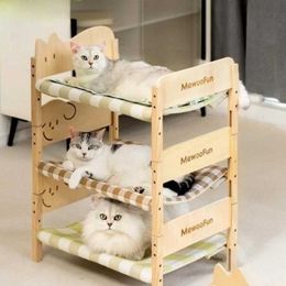 Cat Beds Furniture Wooden Pet Beds Summer Cat Bed Kitten Hammock Sturdy Solid Wood Puppy Small Dog Bed Multiple Beds Can Be Stacked for Many Cats d240508