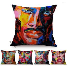 Pillow Celebrity Portrait Abstract Oil Painting Design Decoration Cover Funky Art Luxury Home Decor Car Sofa Throw Case