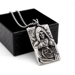 Pendant Necklaces Stainless Steel Cross Tag Necklace Fashion Accessories Personality Retro Wizard Ghost Men And Women