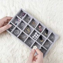 Jewellery Tray Velvet Jewellery Display Stackable Exquisite Jewellery Holder Portable Ring Earrings Necklace Organiser Box