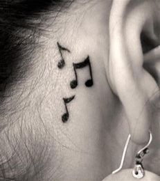 Waterproof Temporary Tattoo sticker on ear finger music note bird stars line streak henna tatto flash tatoo fake for women 24292H5226902