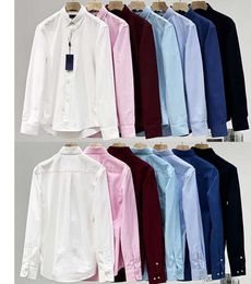 Designer Mens Casual Shirts Pony Paul Polos Tshirts Dress Big Horse Embroidery Business Clothes Long Sleeve Slim Lapel Tees Size M-3XL High Quality 454434