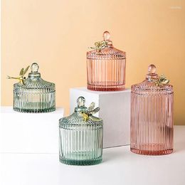 Storage Bottles Light Luxury Glass Candy Jar Jewelry Box Living Room Coffee Table Dried Fruit Retro Home Decoration