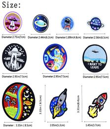 10 Styles Astrospace Patches for Clothing Jeans Iron on Transfer Applique Star Patches for Jacket Coat Kids DIY Sew on Embroidery 7278698