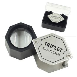 20X Metal Mini Magnifying Glasses Folding Optical Glass Jeweler Magnifier Foldable Jewelry Loupe Silver Lupa Pocket Microscope
