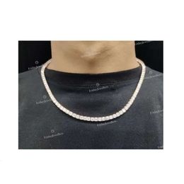 Best Selling 4Mm 20 Inches Tennis Chain Vvs Moissanite Diamond Iced Out Necklace For Anniversary Gifts Available At Export