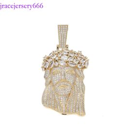 religion necklace men 13MM wide cuban link chain full inlaid CZ diamond Jesus pendant necklaces gold plated designer rock hip hop jewelry woman