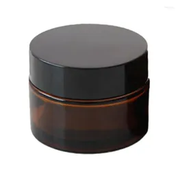 Storage Bottles Portable Cosmetic Container With Lid Brown Small Glass Jar Paste Bottle Cosmetics Dispensing Empty Leak Proof