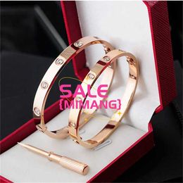 Designer Design Bangles Lovers Bracelet Women Men Gold 4CZ 18k gold Bracelets For Lover Silver Rose With Velvet Bag Fashion Luxury Jewellery Designer Bangle 0ANM