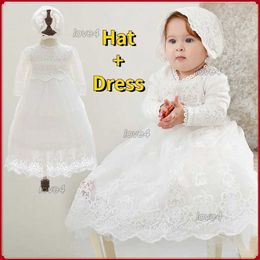 Christening dresses Dress for Baby Girl Flower Girls Wedding White Party 1st Birthday Baptismal Photograph Q240507