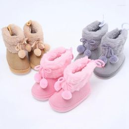 First Walkers Baby Winter Warm Plush Shoes Born Toddler Boots Girls Boys Soft Sole Non-Slip Walk Indoor Footwear