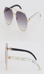 New Designer Wood Frames glasses Sunglasses for women Large Square Sunglass Genuine Natural White Inside Black Buffalo Horn 0272S 9115163