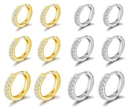 Hoop & Huggie QIAMNI Fashion Cubic Zircon Huggies Earrings lage Piercing Conch Earlobe Tragus Circle Men Women Gift Jewelry4891558