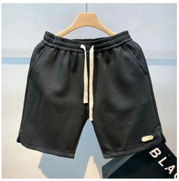 Men's Shorts Summer Casual Jogging Short Pants Fashion Wave Pattern Solid Male Drawstring Loose Dry Gym Sports Sweatpant