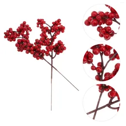 Decorative Flowers 10pcs Simulation Berries Bouquet Artificial Adornment Lifelike Decor For Banquet Christmas (Balausta) Decoration