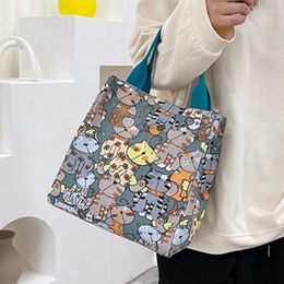 Totes Large Capacity Women Quilting Shoulder Bags Cartoon Print Female Travel Casual Tote Handbags Soft Portable Mommy Shopping Bag