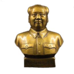 Decorative Objects Figurines Chairman Mao Brass Statue Metal Crafts Home Ornaments