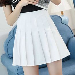 Skirts Skorts Girl Pleated Tennis Skirt High Waist Short Dress With Underpants Slim School Uniform Women Teen Cheerleader Badminton Skirts d240508