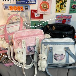 Shoulder Bags Japanese JK Ladies Bag Student Uniform Two-dimensional Girls Messenger College Style Cute PU Handbag For