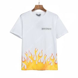 Palm PA Harajuku 24SS Summer Letter Printing Flame Logo T Shirt Boyfriend Gift Loose Oversized Hip Hop Unisex Short Sleeve Lovers Style Tees Angels 2008 EXK