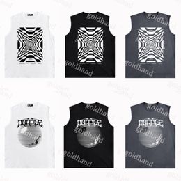 Brand Mens Tank Tops Cotton Sleeveless Tshirt Designer Summer Loose Vest Round Neck Printed Tees