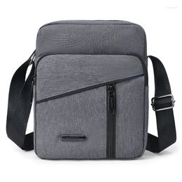 Waist Bags Men's Messenger Bag Single Shoulder Fashion Business Multi-layer Zipper Small Square Waterproof Oxford Satchel Purse
