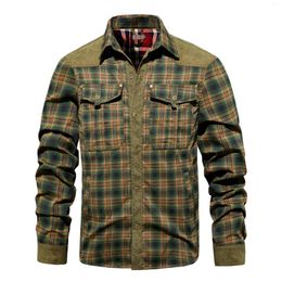 Men's Jackets Jacket Spring And Autumn Fashion Design Plaid Button Long Sleeve Coat Streetwear Casual Formal Wear Clothes S-XXXL