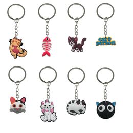 Keychains Lanyards Kitten Keychain Car Bag Keyring For Kids Party Favours Goodie Stuffers Supplies Suitable Schoolbag Key Chain Accesso Ott15