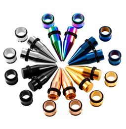 whole Whole 36P Stainless Steel Ear Gauges Plugs And Tunnels Stretching Kits Flesh Tunnel Expansion Body Piercing Jewelry3377604