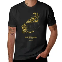 Men's Polos Monte Carlo - Monaco Track Map GOLD T-Shirt For A Boy Aesthetic Clothes T Shirts Men Pack