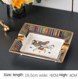 Fashion European All-match Ashtray Ceramic Home Living Room Large Personalized Cigar Ashtray Home Trend