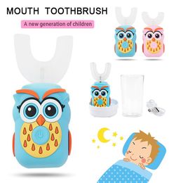 Electric Toothbrush Kids 3 Modes Rechargeable UShaped 360Degree Intelligent Automatic Cartoon Children039s Toothbrush G35471931134433