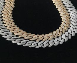 19mm Top Quality Thick 3 Row Diamond Cuban Heavier Miami Chain Link Necklaces mens hiphop iced out jewelry2790228